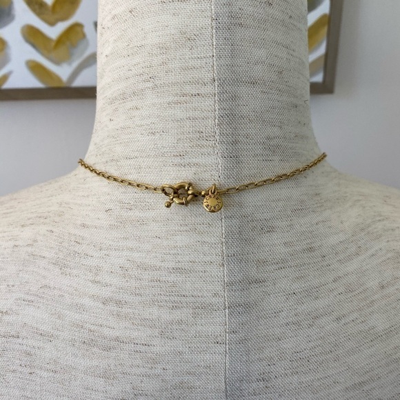 J Crew long chain necklace with smoky grey stones and crystal - Picture 4 of 6